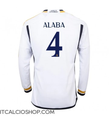 Real Madrid David Alaba #4 Prima Maglia 2023-24 Manica Lunga